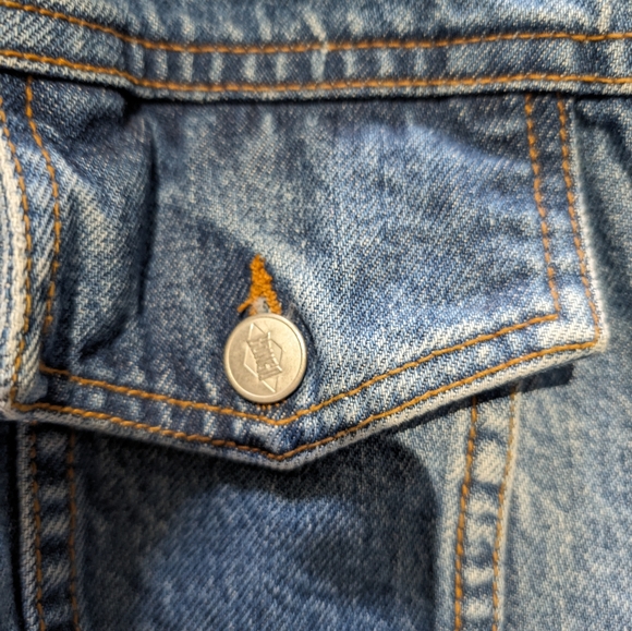 Vintage bongo Jean vest  cropped logo back size medium made in USA - Picture 3 of 6